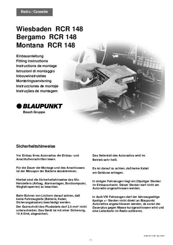 Mode d'emploi BLAUPUNKT MONTANA RCR 148