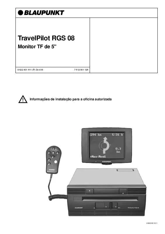 Mode d'emploi BLAUPUNKT NAVIRECHNER RGS 08