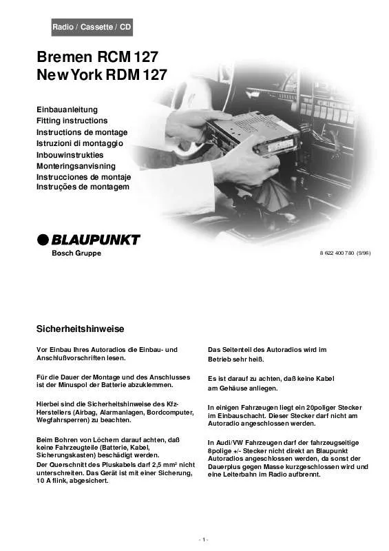 Mode d'emploi BLAUPUNKT NEW YORK RDM 127