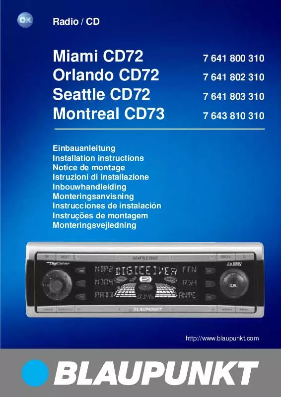 Mode d'emploi BLAUPUNKT ORLANDO CD72 EU