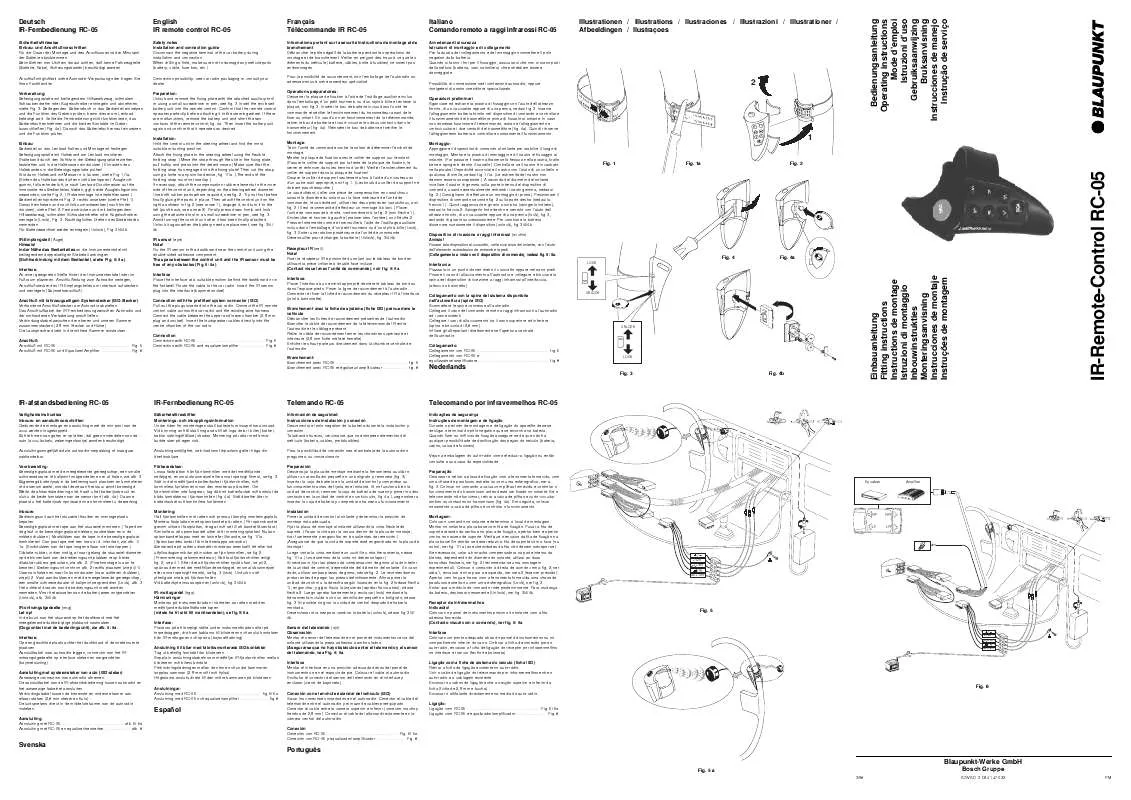 Mode d'emploi BLAUPUNKT RC 05 IR- FERNBEDIENUNG