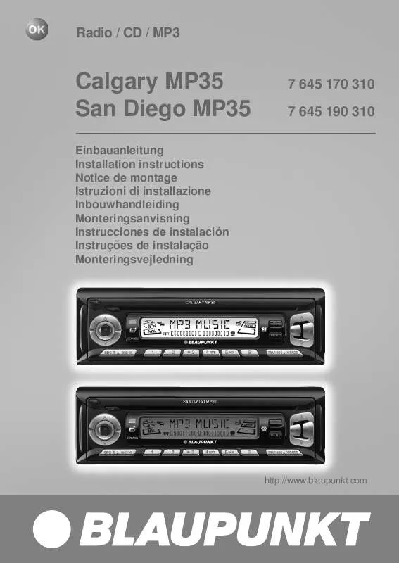 Mode d'emploi BLAUPUNKT SAN DIEGO MP35