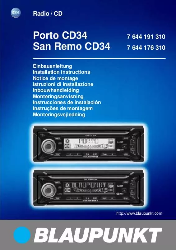 Mode d'emploi BLAUPUNKT SAN REMO CD34