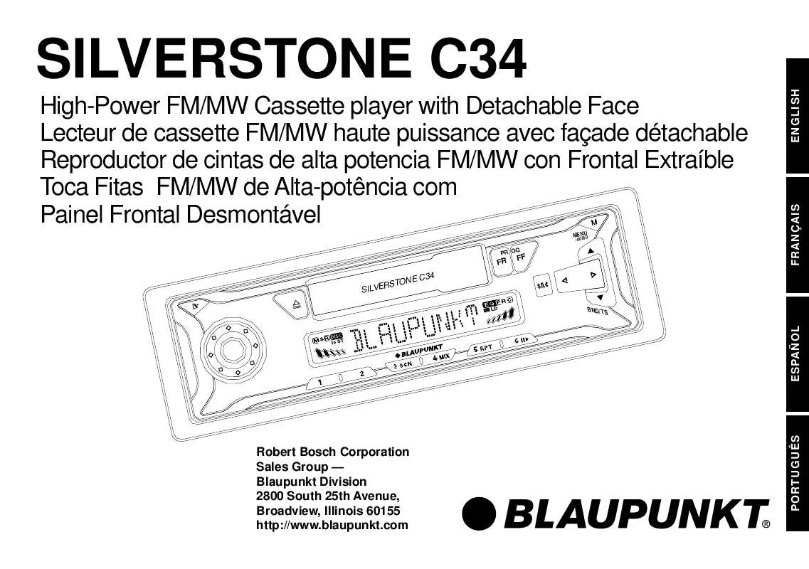 Mode d'emploi BLAUPUNKT SILVERSTONE C34