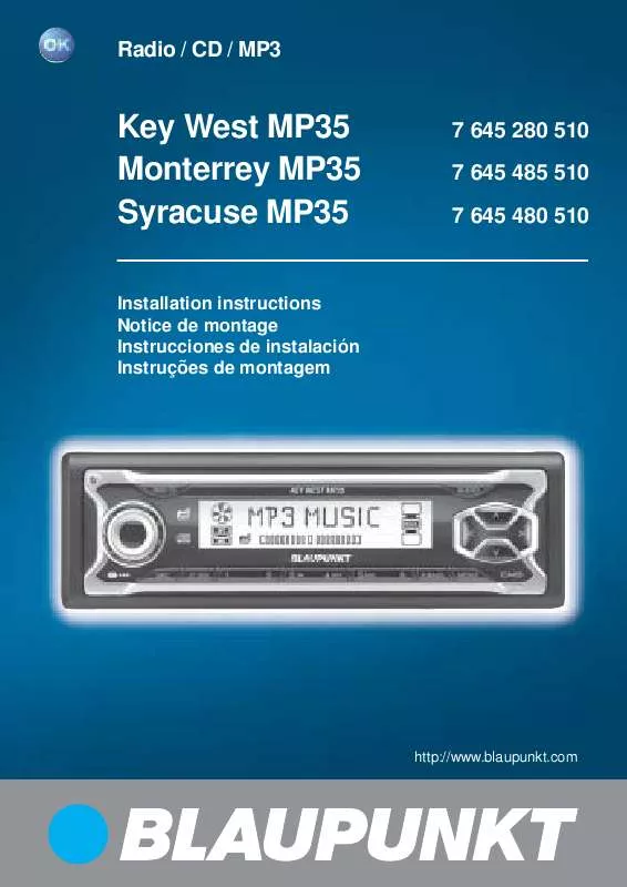 Mode d'emploi BLAUPUNKT SYRACUSE MP35