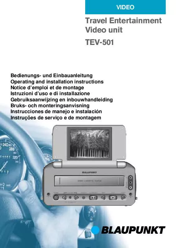 Mode d'emploi BLAUPUNKT TEV-501 TRAVEL VIDEO