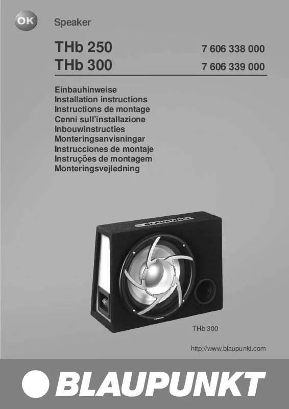 Mode d'emploi BLAUPUNKT THB 300