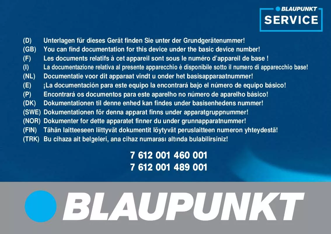 Mode d'emploi BLAUPUNKT TP DX-N BLACK IBERIA