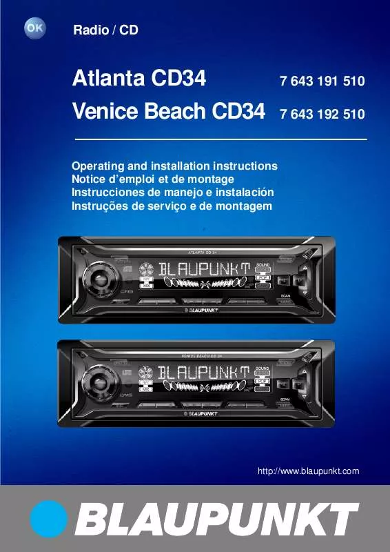 Mode d'emploi BLAUPUNKT VENICE BEACH CD34