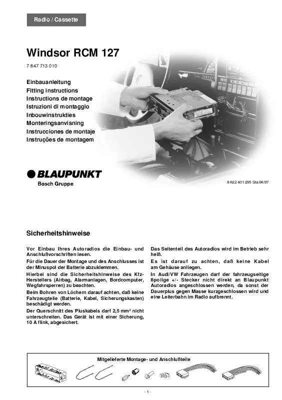 Mode d'emploi BLAUPUNKT WINDSOR RCM 127