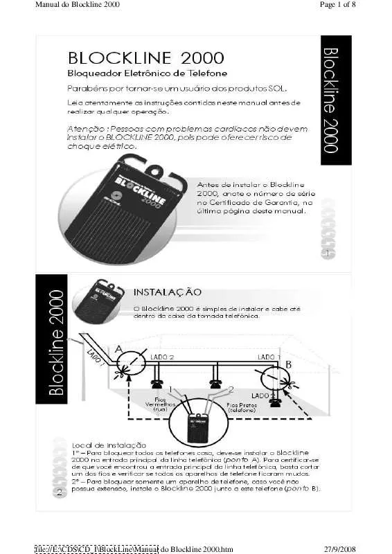 Mode d'emploi BLOCKLINE 2000