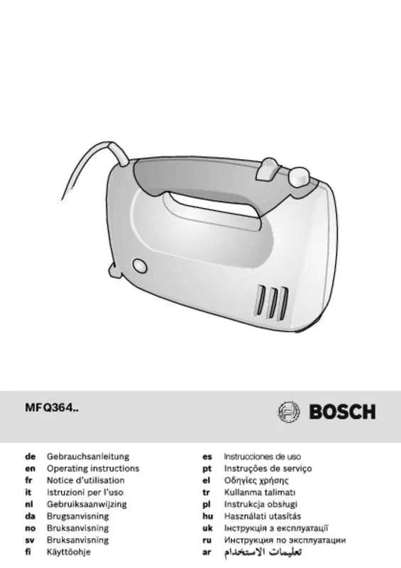 Mode d'emploi BOSCH BATTEUR MIXEUR ERGOMIXX MFQ36470