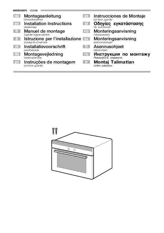 Mode d'emploi BOSCH HMT 35M653/01