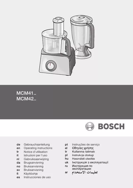 Mode d'emploi BOSCH MCM 4100/01