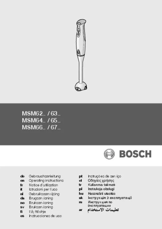 Mode d'emploi BOSCH MSM 6260