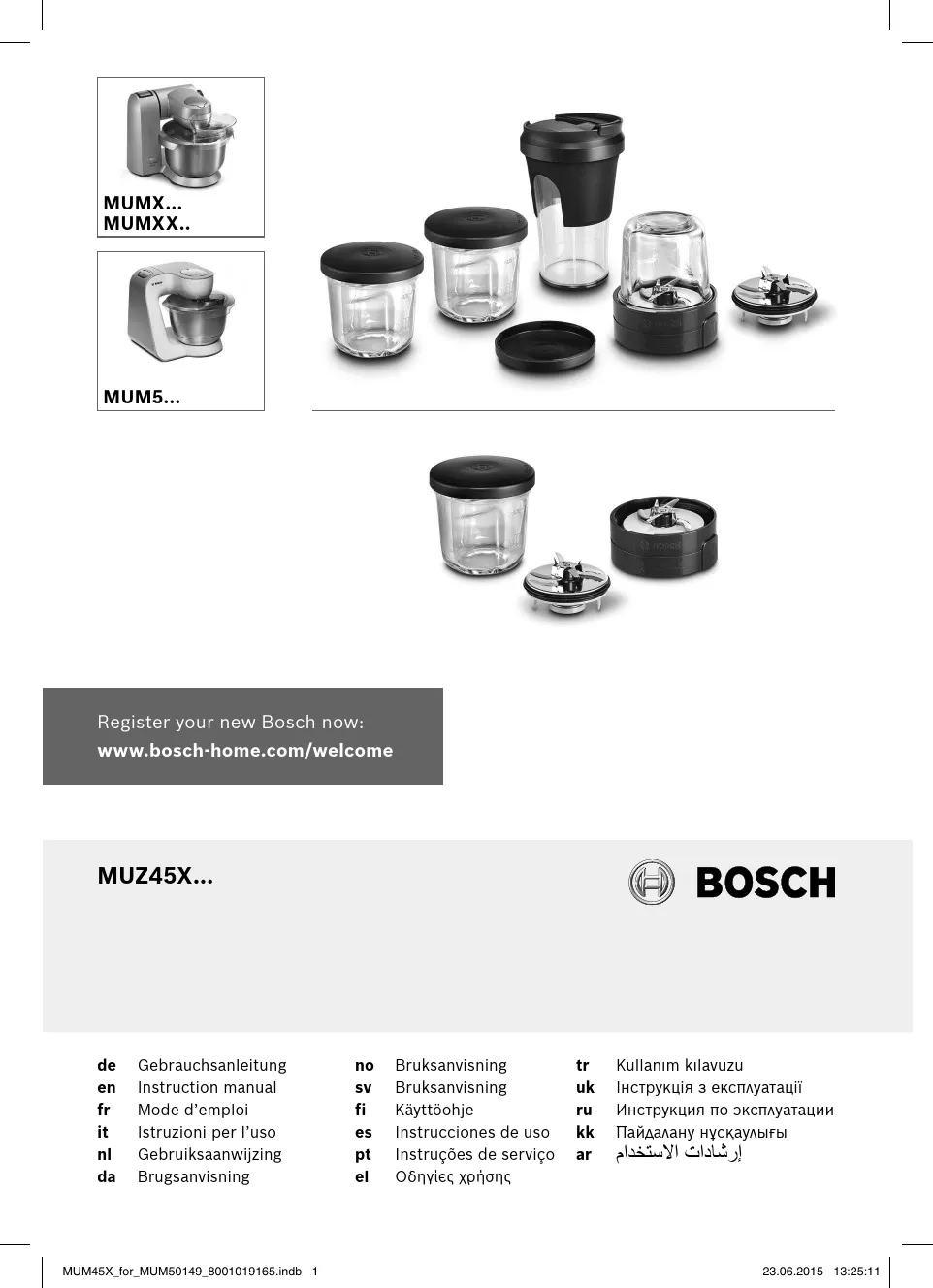 Mode d'emploi BOSCH MUM50149