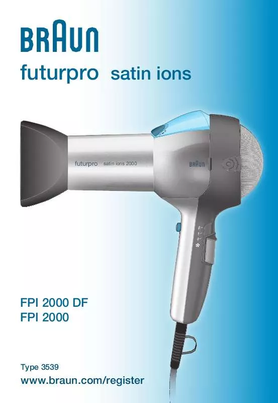 Mode d'emploi BRAUN FPI 2000