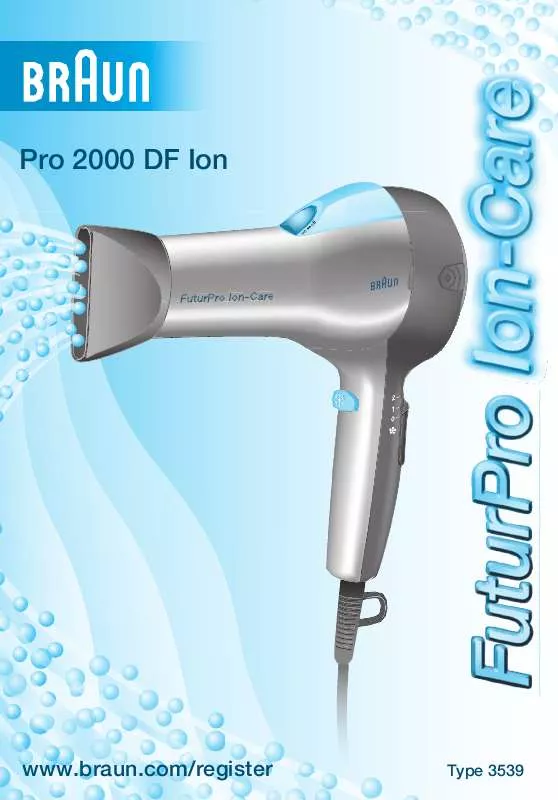 Mode d'emploi BRAUN PRO 2000 DF ION