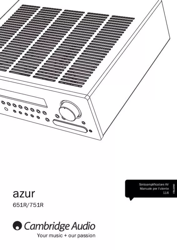 Mode d'emploi CAMBRIDGE AUDIO AZUR 751R