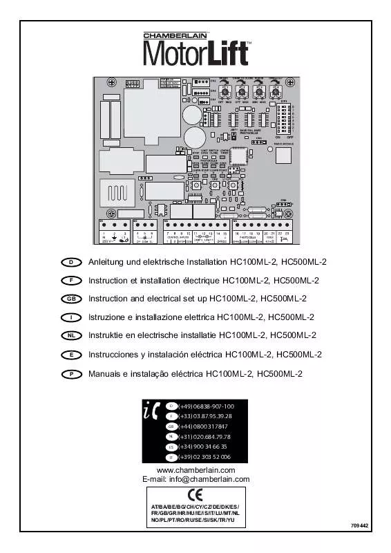 Mode d'emploi CHAMBERLAIN HC100ML-2