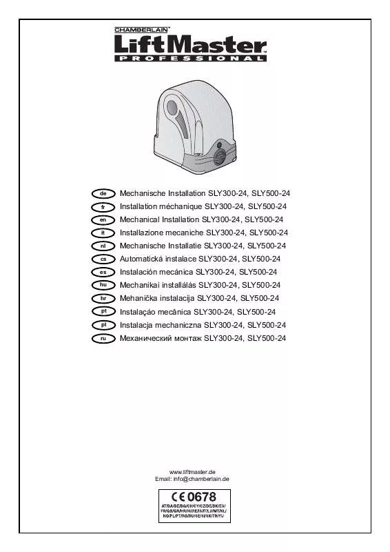 Mode d'emploi CHAMBERLAIN SLY300-24