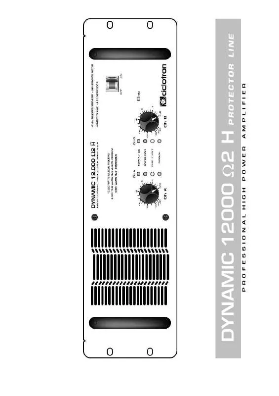 Mode d'emploi CICLOTRON DYNAMIC 12000