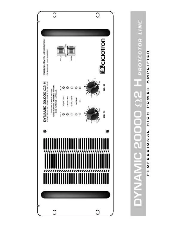 Mode d'emploi CICLOTRON DYNAMIC 20000