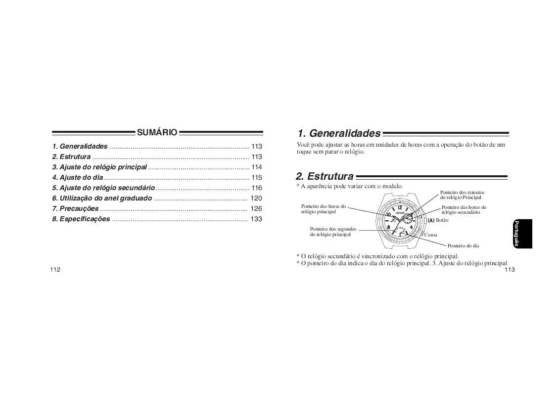 Mode d'emploi CITIZEN WATCH 3111