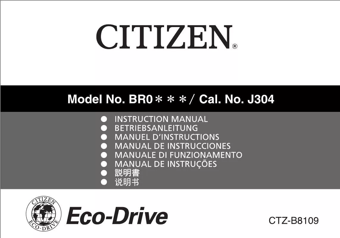 Mode d'emploi CITIZEN WATCH J304