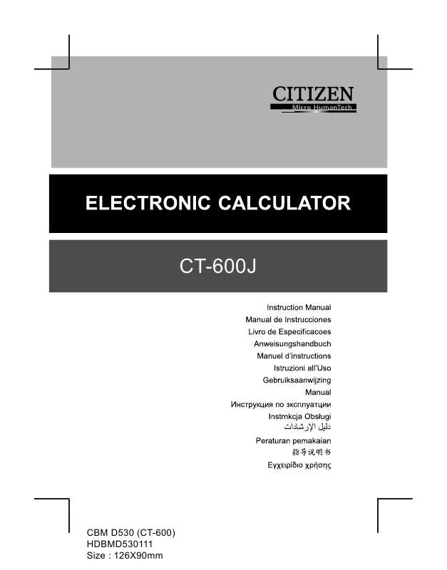 Mode d'emploi CITIZEN CT-600J