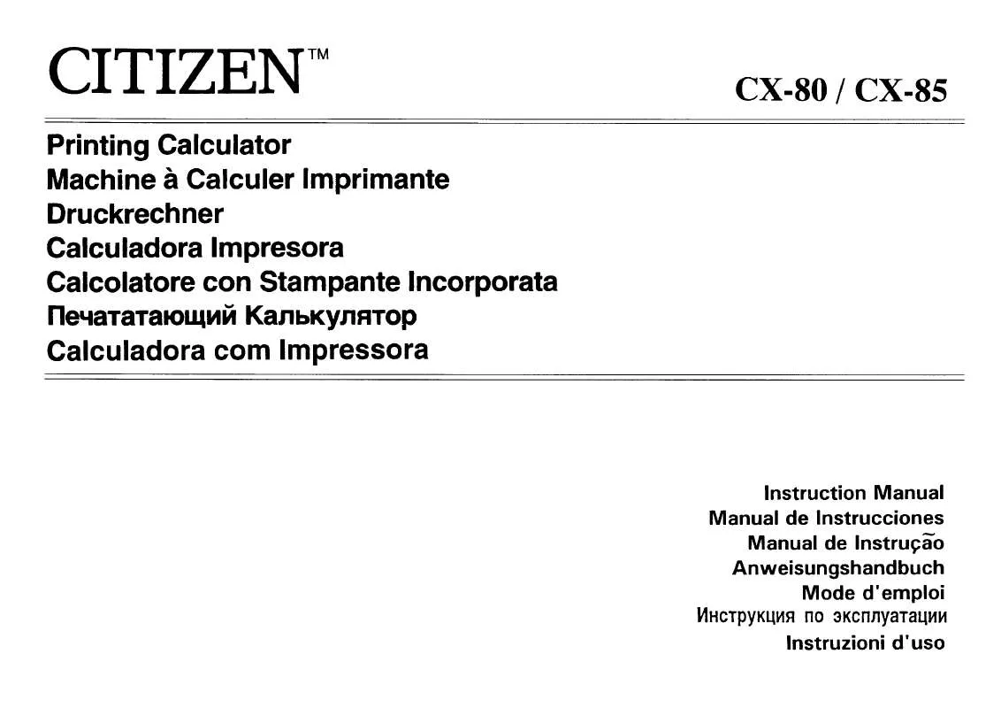 Mode d'emploi CITIZEN CX-85