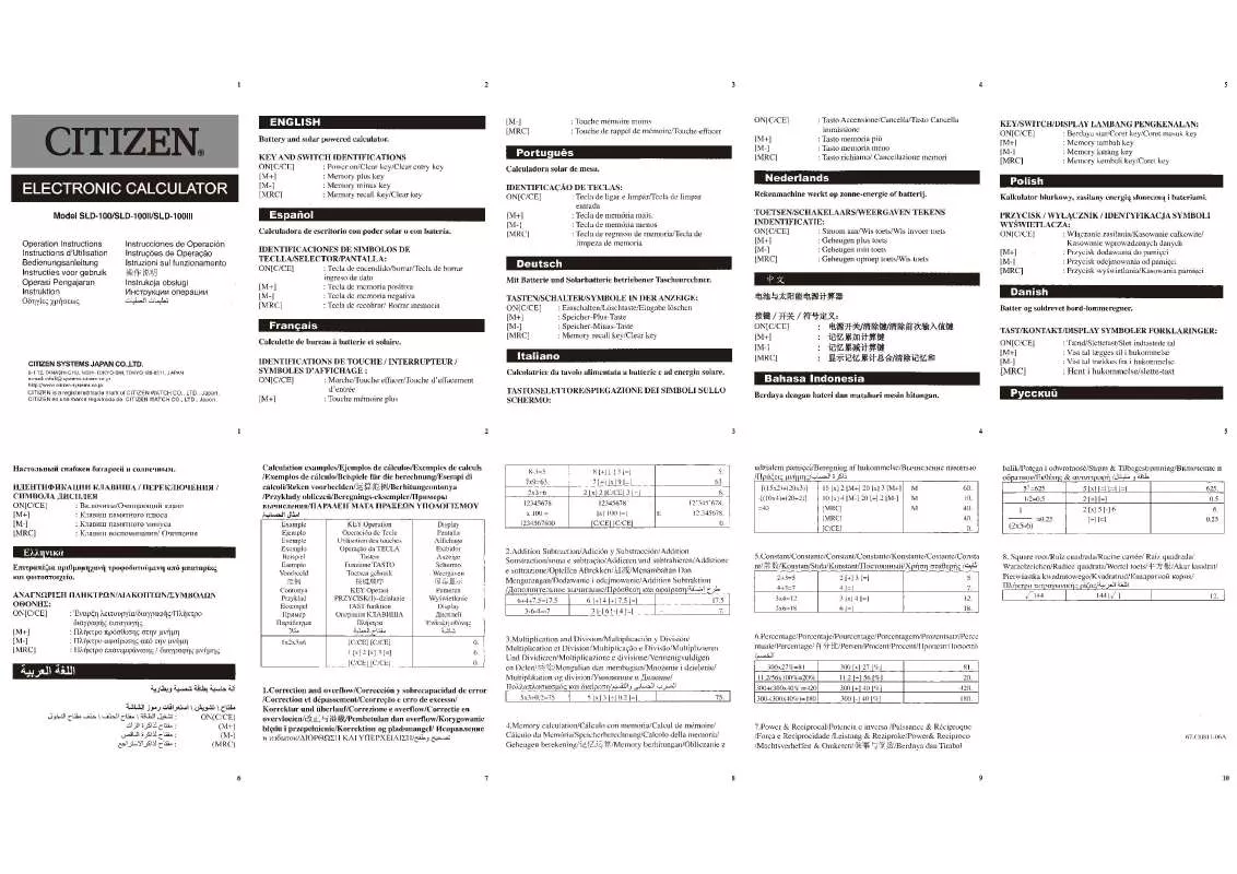 Mode d'emploi CITIZEN SLD-100