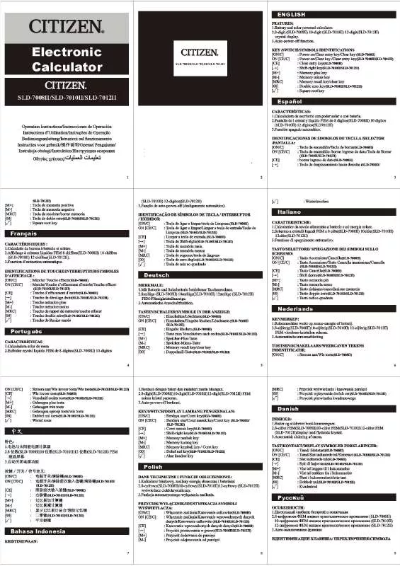 Mode d'emploi CITIZEN SLD-7008II