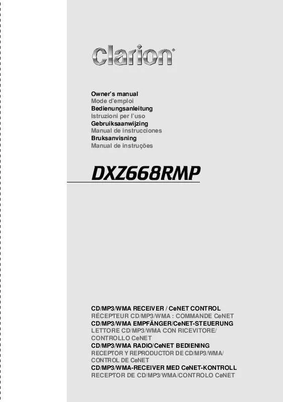 Mode d'emploi CLARION DXZ668RMP