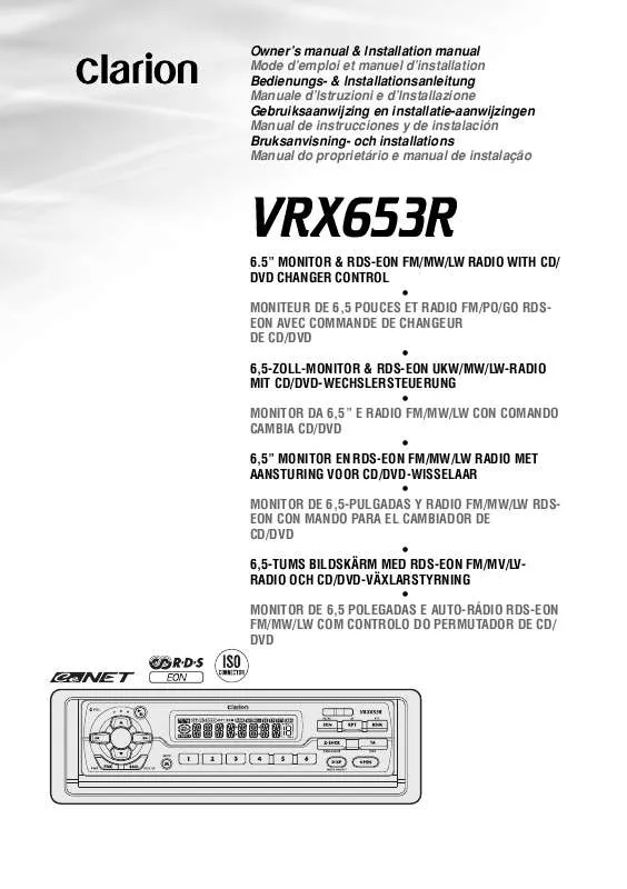 Mode d'emploi CLARION VRX653R