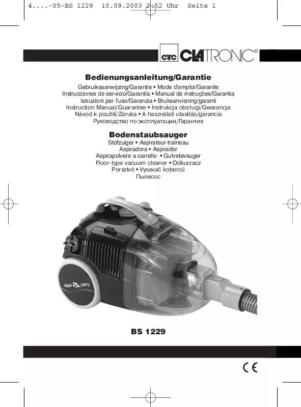 Mode d'emploi CLATRONIC BS 1229