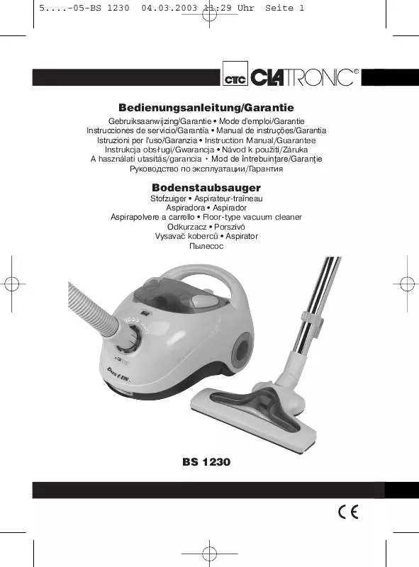 Mode d'emploi CLATRONIC BS 1230