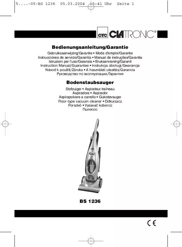 Mode d'emploi CLATRONIC BS 1236