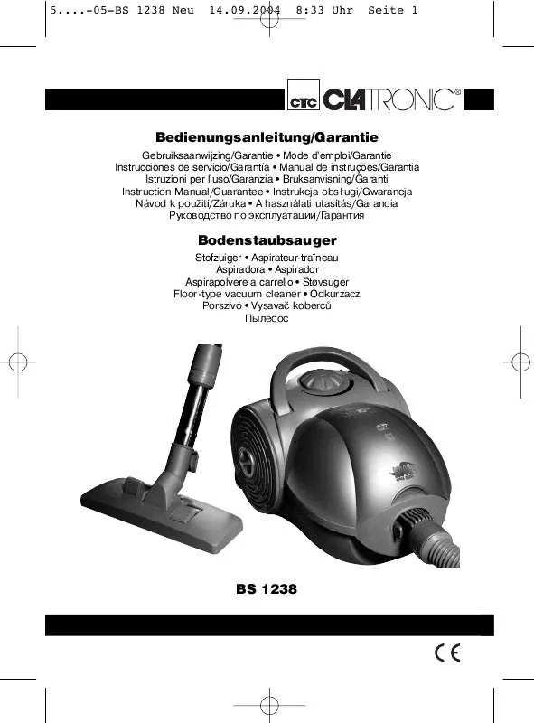 Mode d'emploi CLATRONIC BS 1238