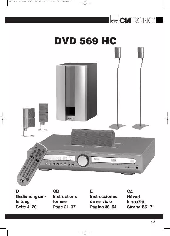 Mode d'emploi CLATRONIC DVD 569