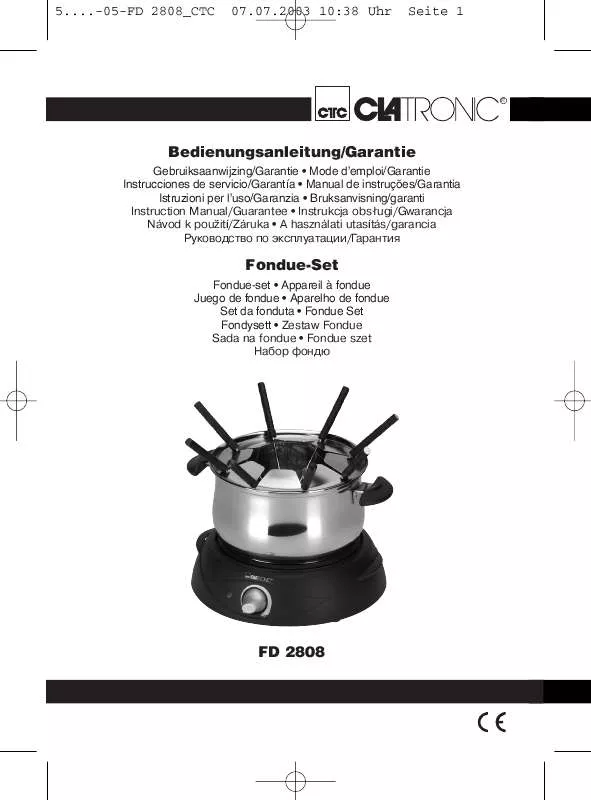 Mode d'emploi CLATRONIC FD 2808