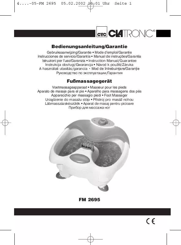 Mode d'emploi CLATRONIC FM 2695