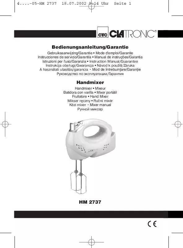 Mode d'emploi CLATRONIC HM 2737