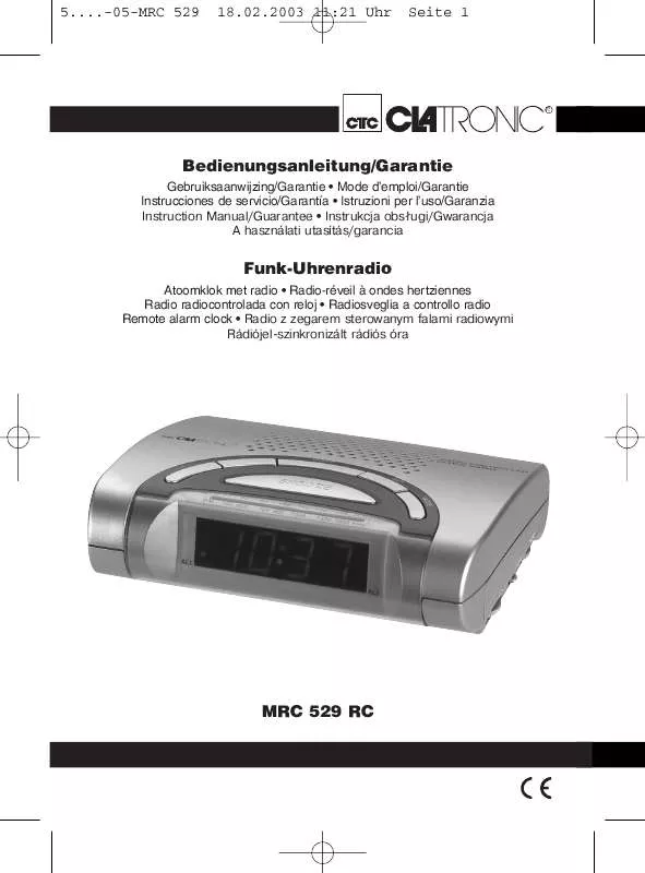 Mode d'emploi CLATRONIC MRC 529