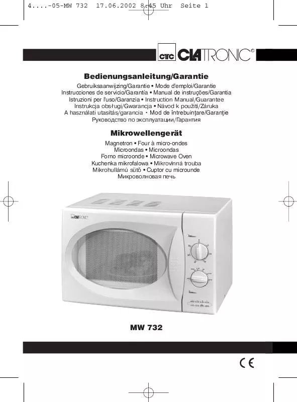 Mode d'emploi CLATRONIC MW 732