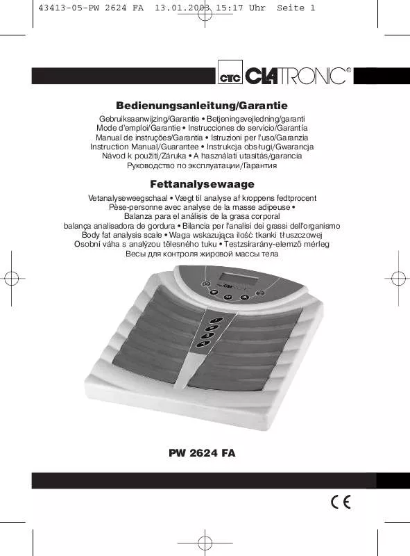 Mode d'emploi CLATRONIC PW 2624 FA