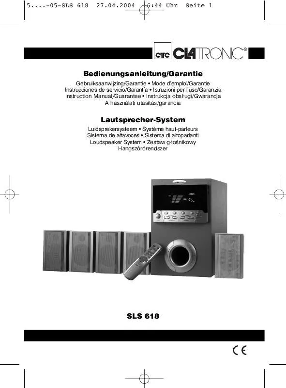 Mode d'emploi CLATRONIC SLS 618