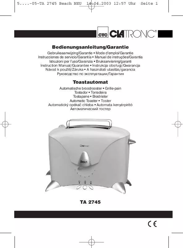 Mode d'emploi CLATRONIC TA 2745