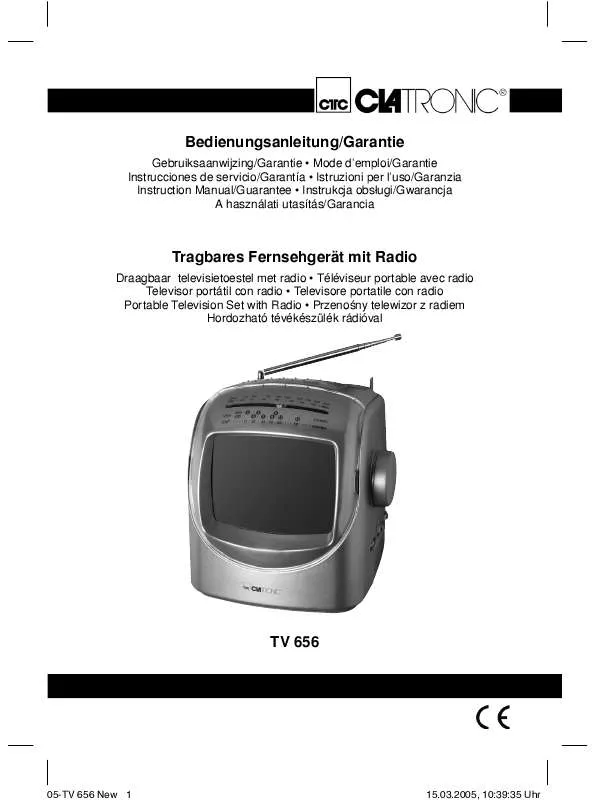 Mode d'emploi CLATRONIC TV 656