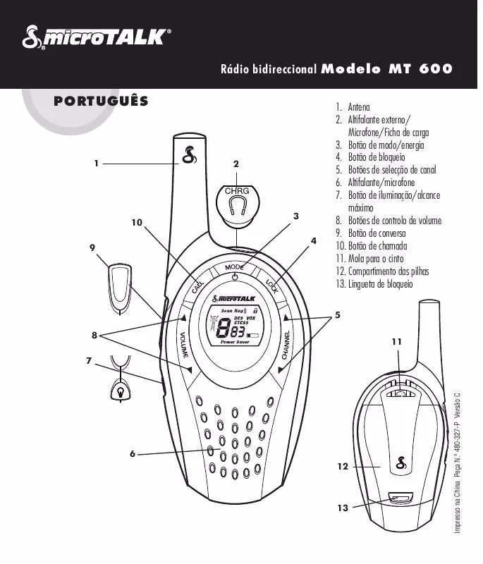 Mode d'emploi COBRA MT 600